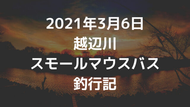 21年3月6日越辺川スモールマウス釣行記 つれつれlab